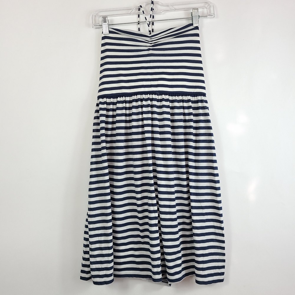 American Eagle Blue White Striped Halter Dress Size M